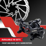 Clarks CMD-23 MTB Hybrid Front & Rear Disc Brake Set 160mm Rotors - Black