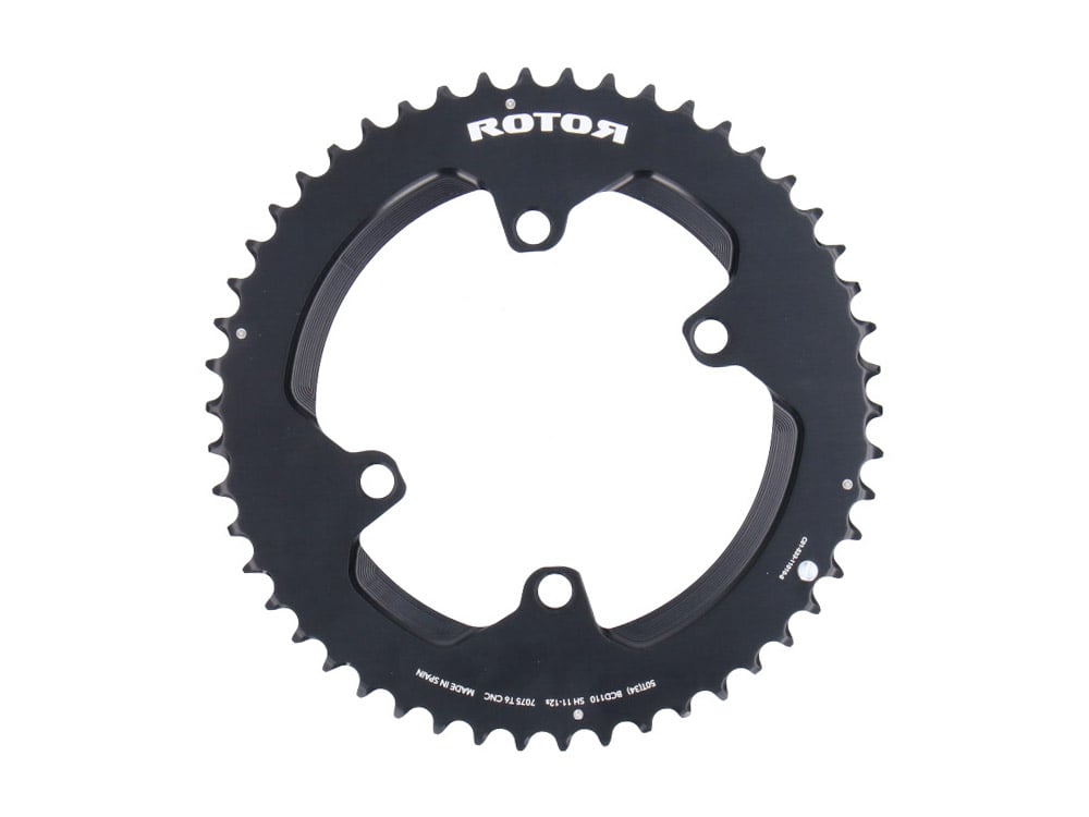 ROTOR Round Ring BCD110x4 55T Outer Shimano 11/12 Speed Chainring - Black