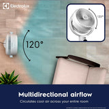 Electrolux FlowAir COL1725 24W 9-Speed 3D Oscillating Pedestal Fan - White