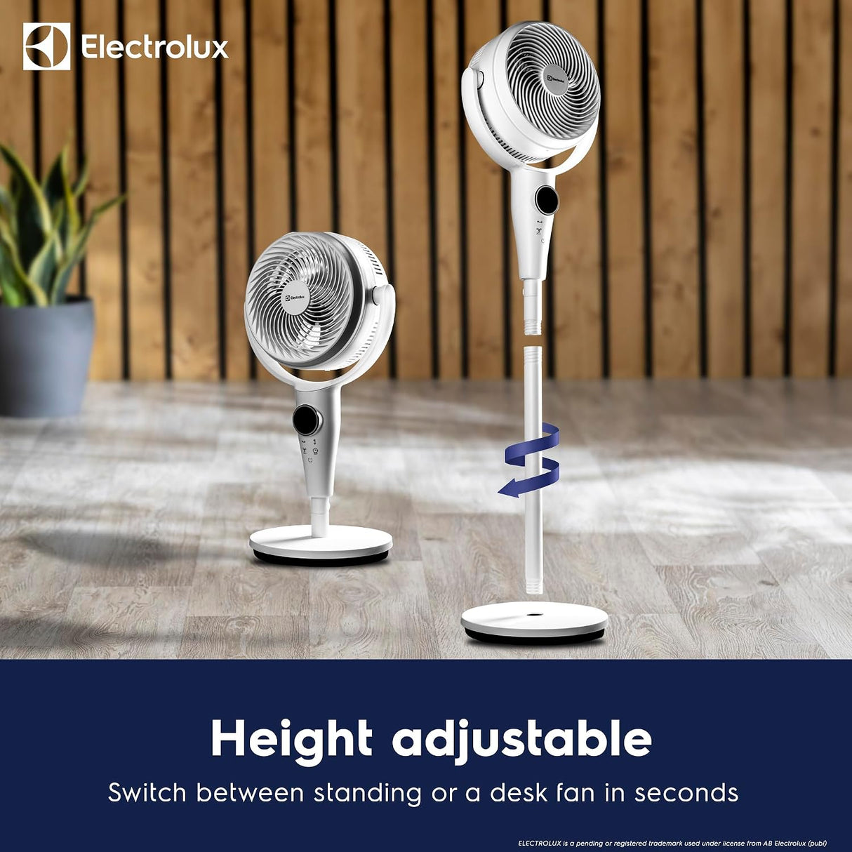 Electrolux FlowAir COL1725 24W 9-Speed 3D Oscillating Pedestal Fan - White