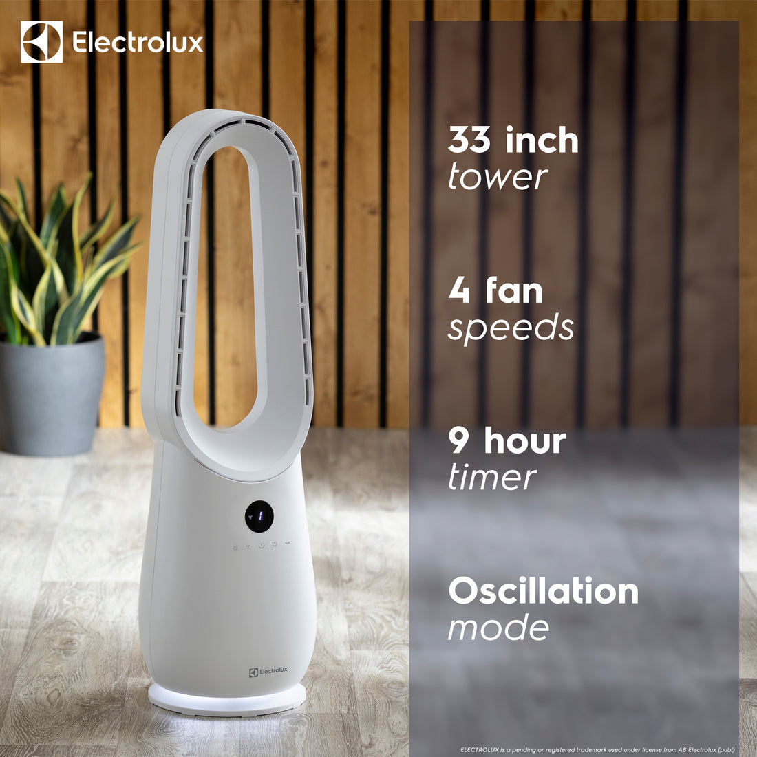 Electrolux AirGlide Pro COL1727EL Freestanding 4-Speed Bladeless Fan - White