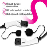 Cord Coiled High Speed EV Charging Cable 10M 380V 32A 22KW - White/Black