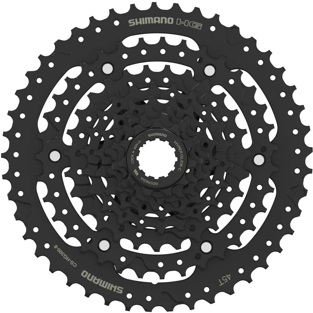 Shimano CS-HG300-8 ESSA 8 Speed MTB Bike Cassette 11-45T HG Sprocket Silver