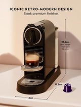 Nespresso CitiZ EN167.B 1L Coffee Capsule Pod Machine by De'Longhi - Black