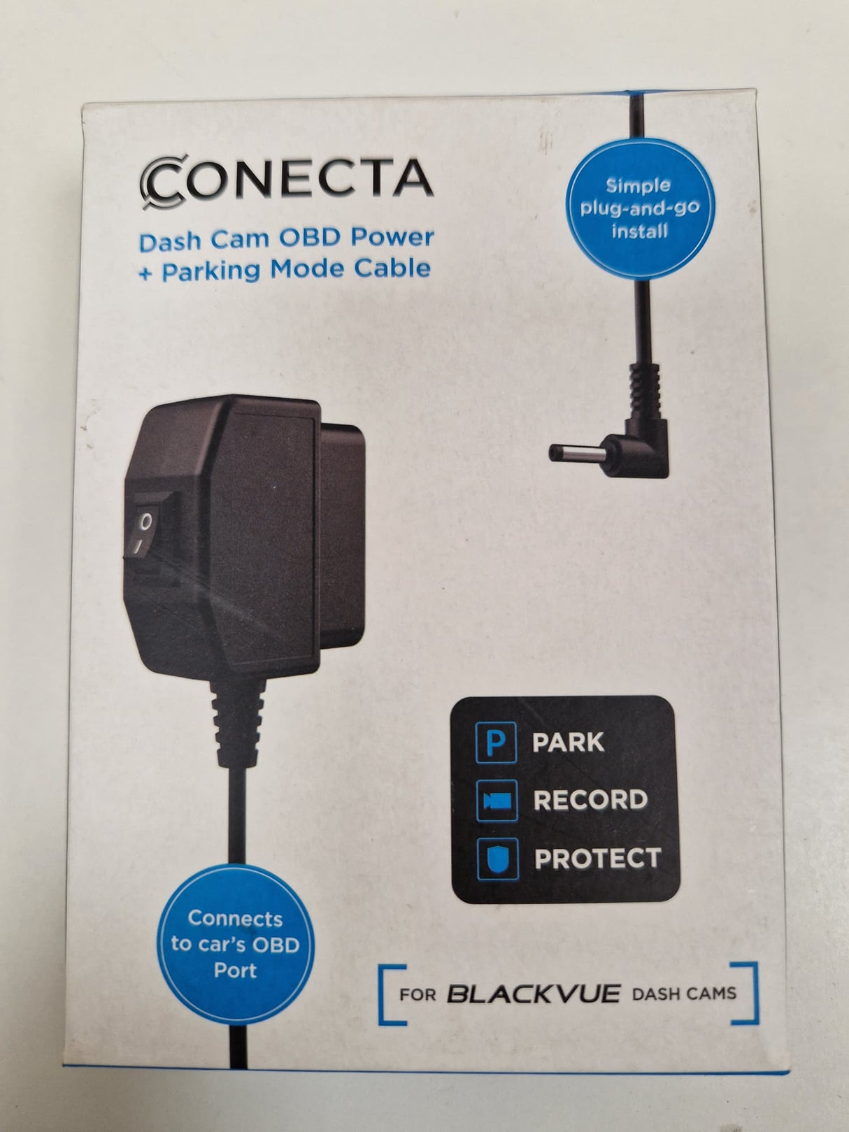 BlackVue Conecta OBD Power Parking Mode Cable For DR900S DR750S DR590W Black