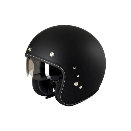 Duchinni D501 Internal Sun Visor Open Face Motorcycle Helmet Size M - Black