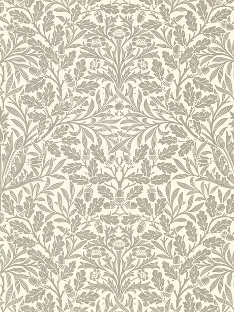Morris & Co. Pure Acorn Wallpaper DMPU216042 L10.05m x W52cm - Ecru / Pewter - Kazoop 