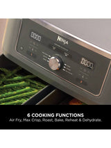 Ninja DZ400UK 9.5L Double Drawer 6-in-1 Cooking Functions Air Fryer - Grey