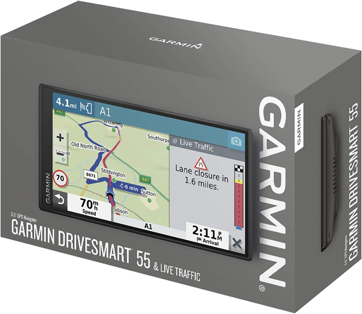 Garmin DriveSmart 55 MT-S 5.5in Bluetooth Sat Nav With UK/Ireland Maps Black