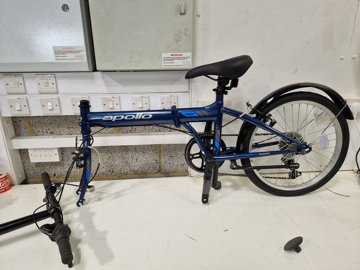 Apollo Transport Compact Folding 20" Wheels Steel Frame 6-Speed Bike - Navy