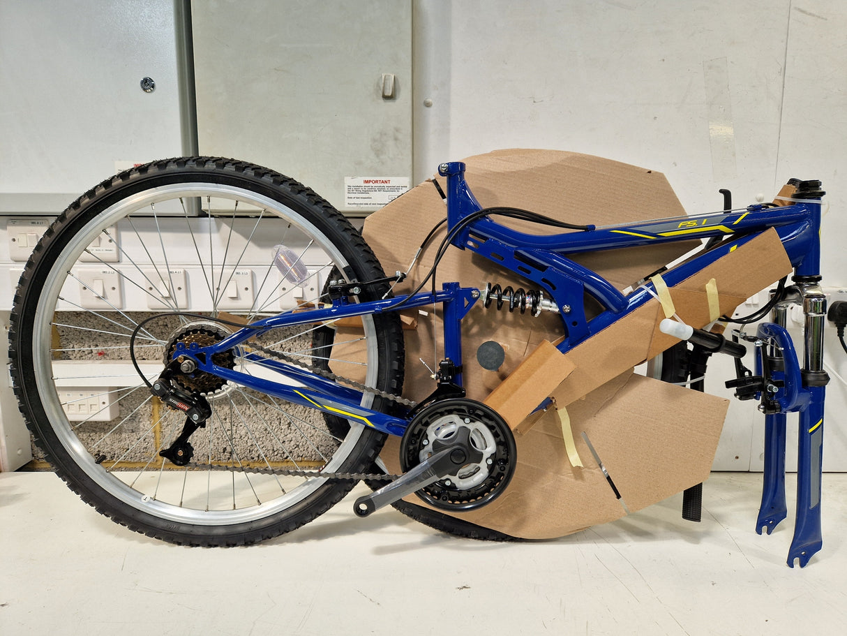 Indi FS 1 Mens MTB 18-Speed Full Suspension Mountain Bike - Medium 18'' Blue