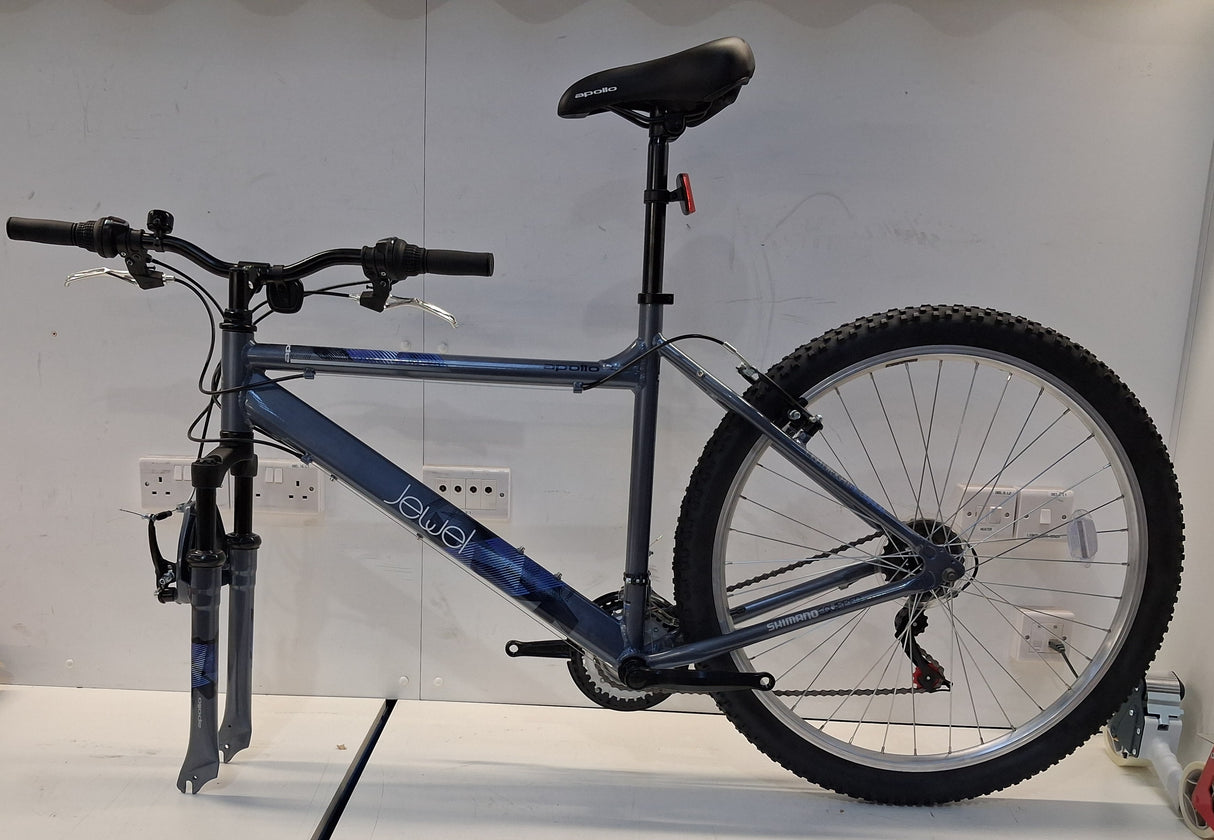 Apollo Jewel Womens 18-Speed Mountain Bike - Silver/Blue - Large 20'' Frame