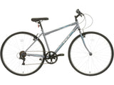 Indi TC1 Mens 6-Speed Steel 700c V-Brake Hybrid Bike - Grey - 18" Medium