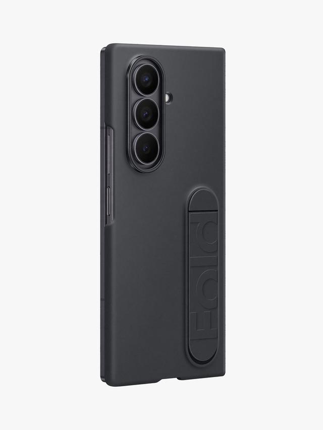Samsung Silicone and Soft Grip Case with Stand for Galaxy Z Fold7 - Black