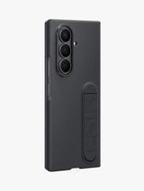 Samsung Silicone and Soft Grip Case with Stand for Galaxy Z Fold7 - Black