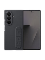 Samsung Silicone and Soft Grip Case with Stand for Galaxy Z Fold7 - Black