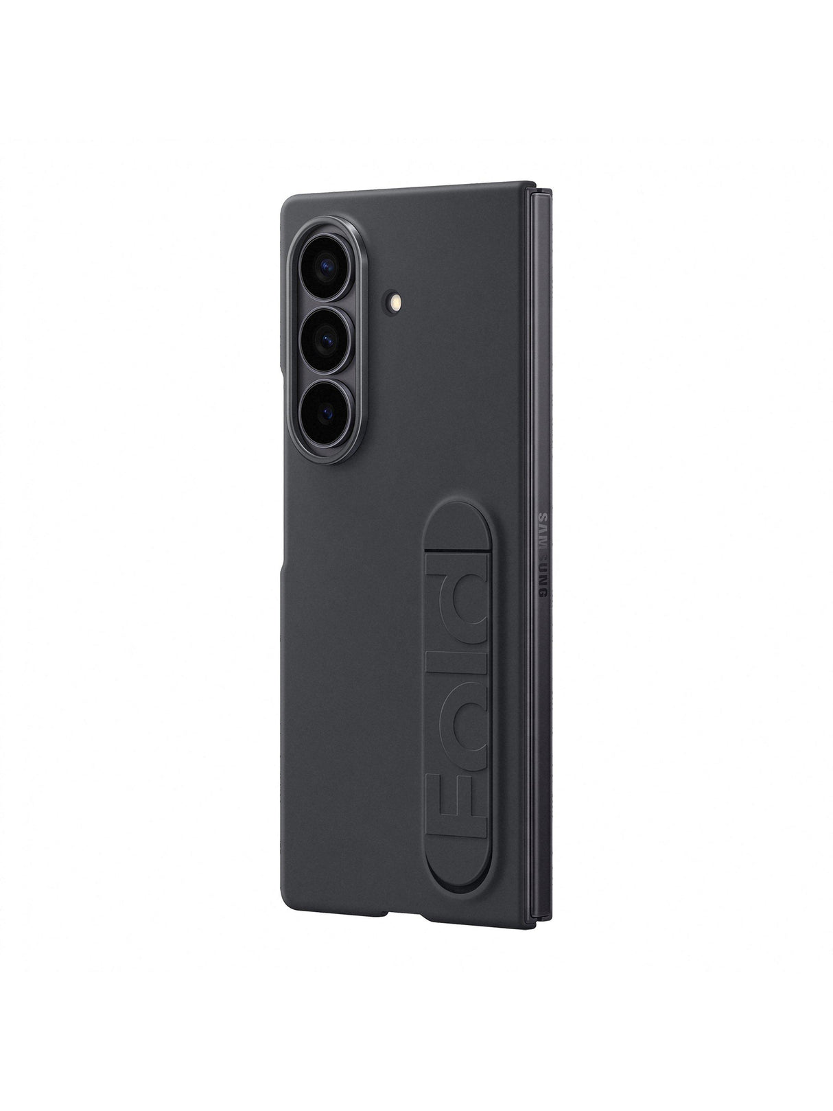 Samsung Silicone and Soft Grip Case with Stand for Galaxy Z Fold7 - Black