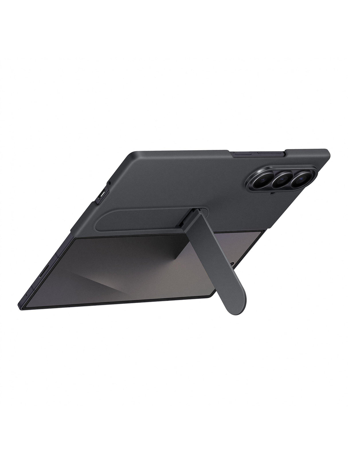 Samsung Silicone and Soft Grip Case with Stand for Galaxy Z Fold7 - Black