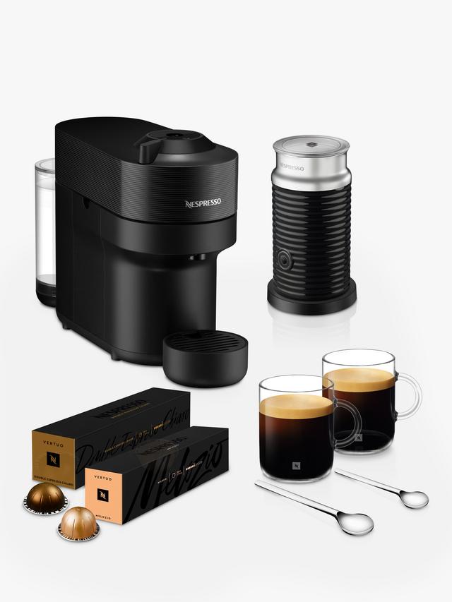 Nespresso Vertuo Pop Pod Capsule Coffee Machine Barista Bundle - Black