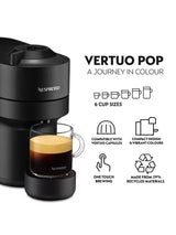 Nespresso by De'Longhi Vertuo Pop Compact Coffee Pod Machine 19bar - Black
