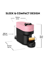 Nespresso Vertuo Pop Pod Capsule 19bar Compact Coffee Machine - Candy Pink