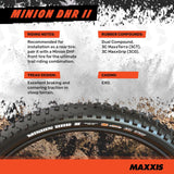 Maxxis Minion DHR II 26 x 2.30 Dual Compound EXO Tubeless Folding Tyre Black