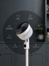 Meaco Sefte Pro 10in 3-in-1 Pedestal Air Circulator Fan - White/Charcoal