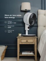 Meaco Sefte Pro 10in 3-in-1 Pedestal Air Circulator Fan - White/Charcoal