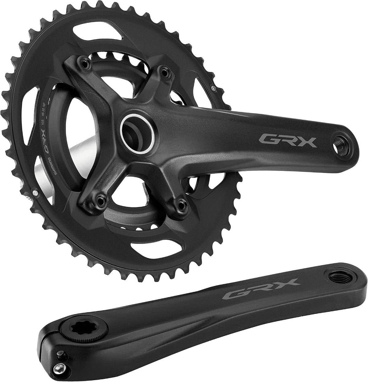 Shimano GRX FC-RX600 10-Speed 46/30T Hollowtech II Chainset - 165mm - Black
