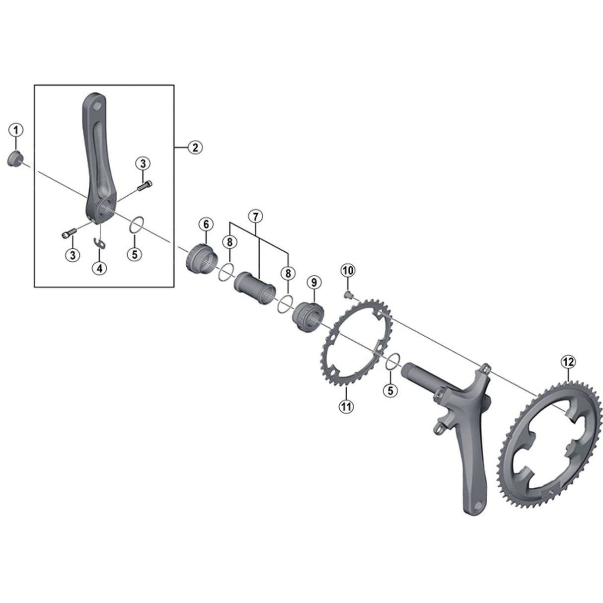 Shimano Tiagra FC-4700 34T Inner Chainring Rad Bike 10 Speed 110 BCD - Black