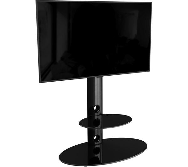 AVF Lugano Oval Pedestal TV Stand With Bracket For TVs Up To 65" - Black