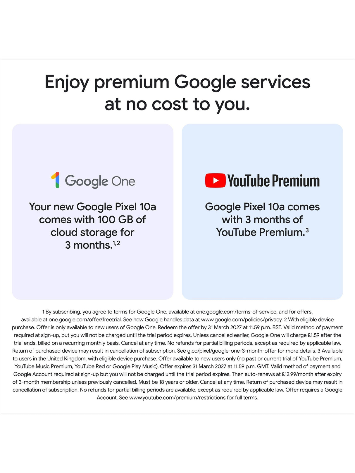 Google Pixel 10a 6.3” 5G SIM-Free Unlockled 8GB RAM 128GB Smartphone - Fog