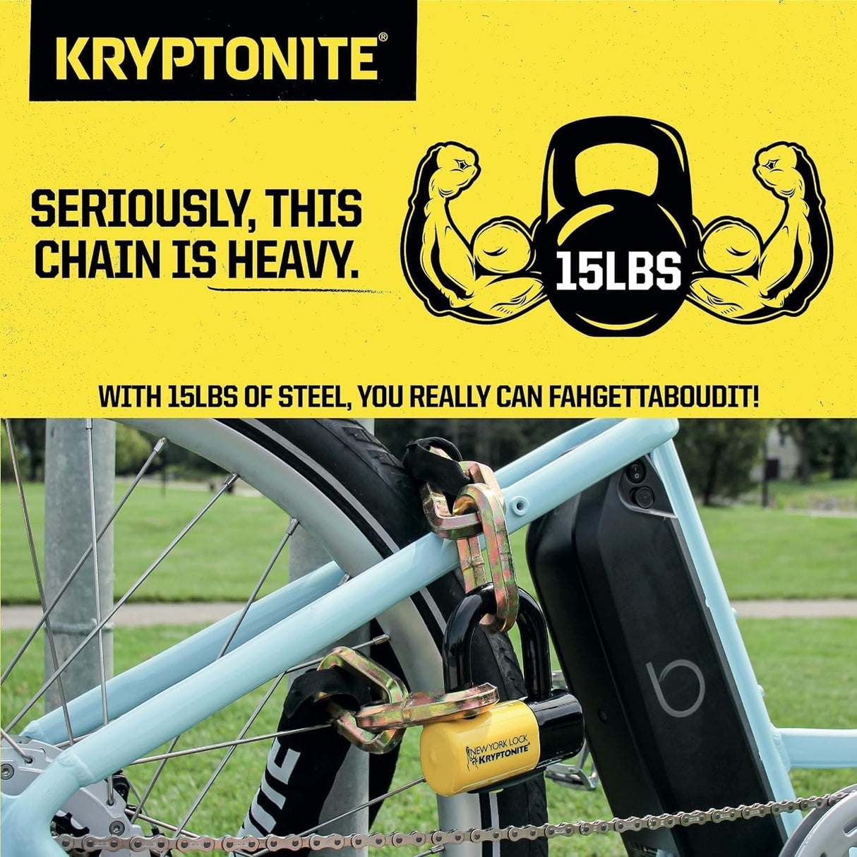 Kryptonite New York Fahgettaboudit Secure Chain Lock & Padlock 14mm x 150cm