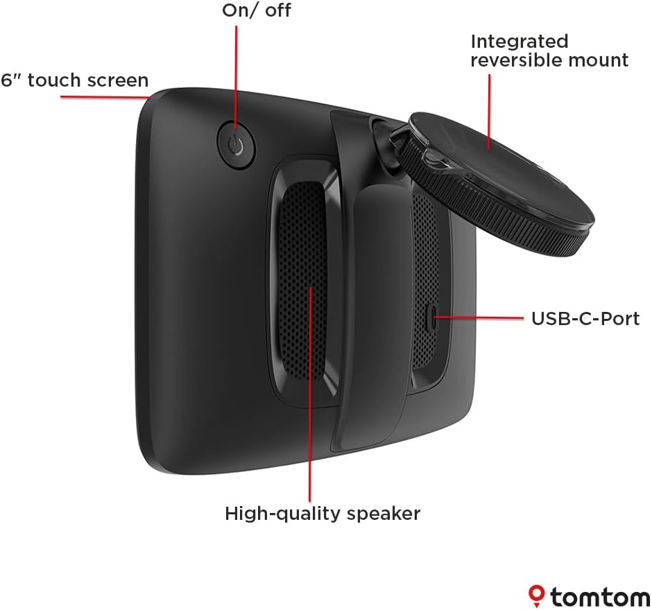 TomTom GO Camper Tour 2nd Gen 6in WiFi with Europe Maps Sat Nav - Black
