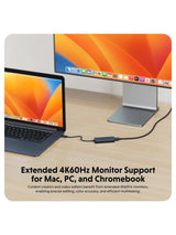 Targus HyperDrive Next 4 Port USB-C Hub for Mac PC Chromebook - 100W - Black