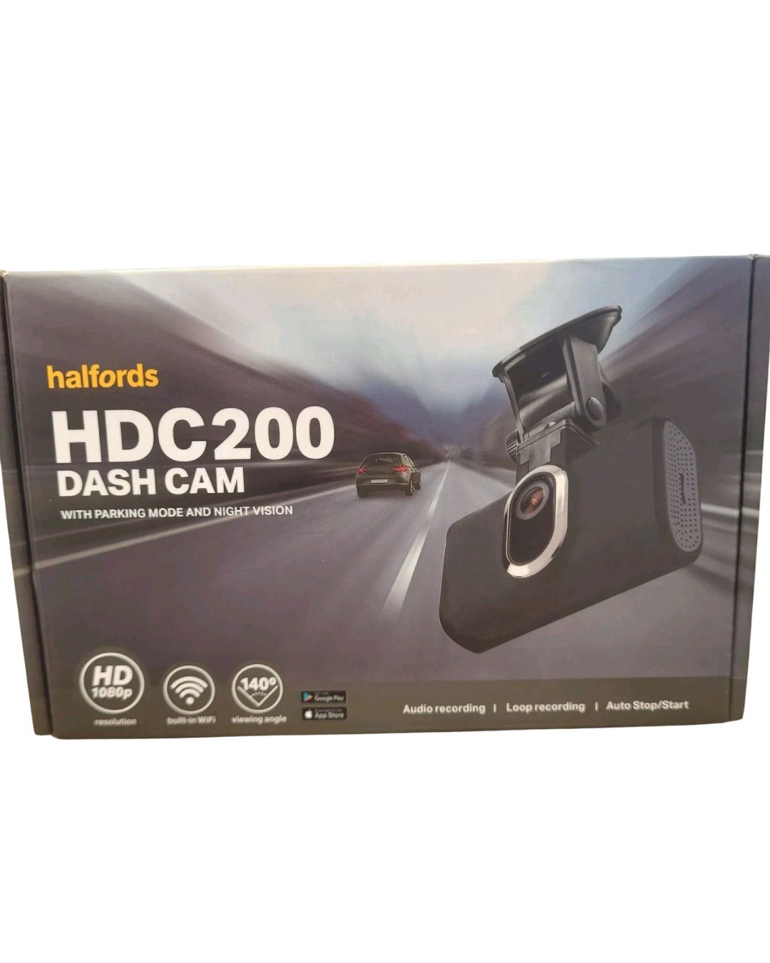 Halfords HDC200 1080p WiFi 2.7in 140° Parking Mode Sensor Dash Cam - Black