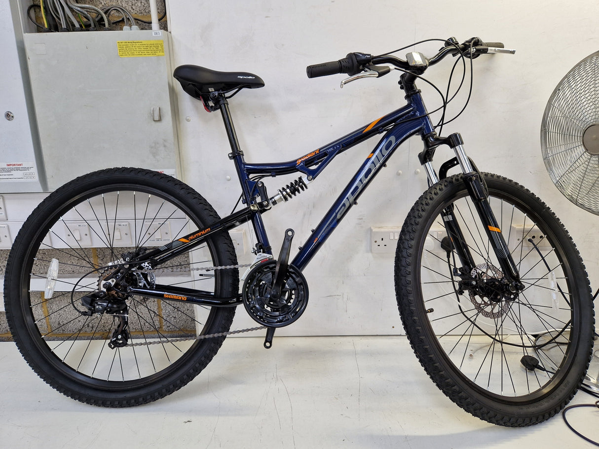 Apollo Gradient Mountain Bike 17in Medium 27.5in Disc Brake - Blue Orange
