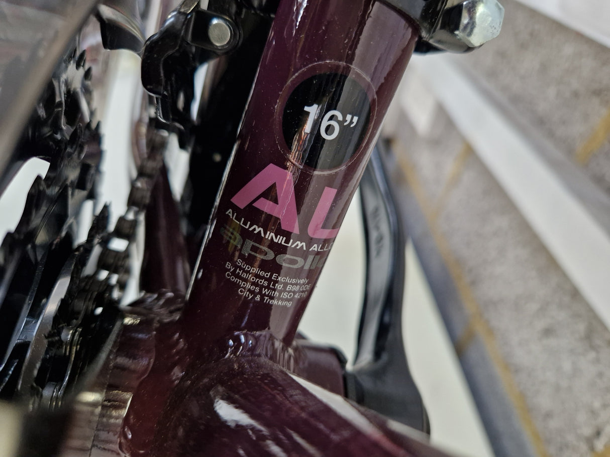 Apollo Elyse Women's 21 Speed 16'' Alloy Frame Hybrid Bike - Small - Purple