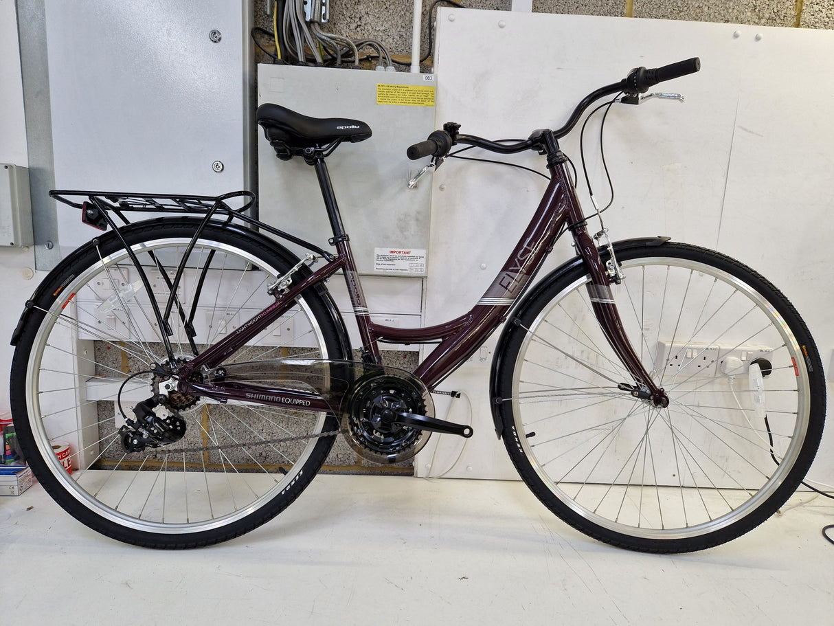 Apollo Elyse Women's 21 Speed 16'' Alloy Frame Hybrid Bike - Small - Purple