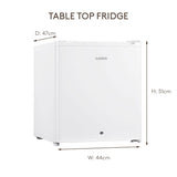 Haden HR55W-E 41L Compact Reversible Door Mini Table Top Fridge - White