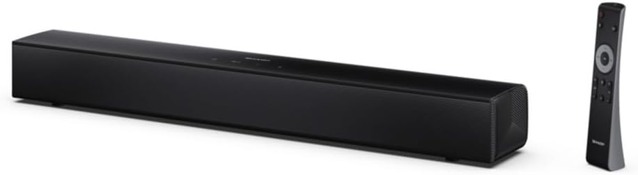 SHARP HT-SB121 Compact 2.0 Soundbar 20W with Bluetooth 5.3 for TVs - Black