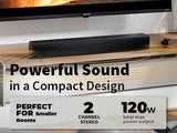 SHARP HT-SB121 Compact 2.0 Soundbar 20W with Bluetooth 5.3 for TVs - Black