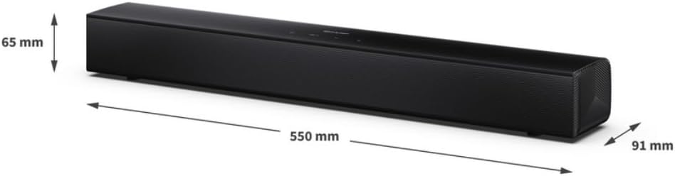 SHARP HT-SB121 Compact 2.0 Soundbar 20W with Bluetooth 5.3 for TVs - Black