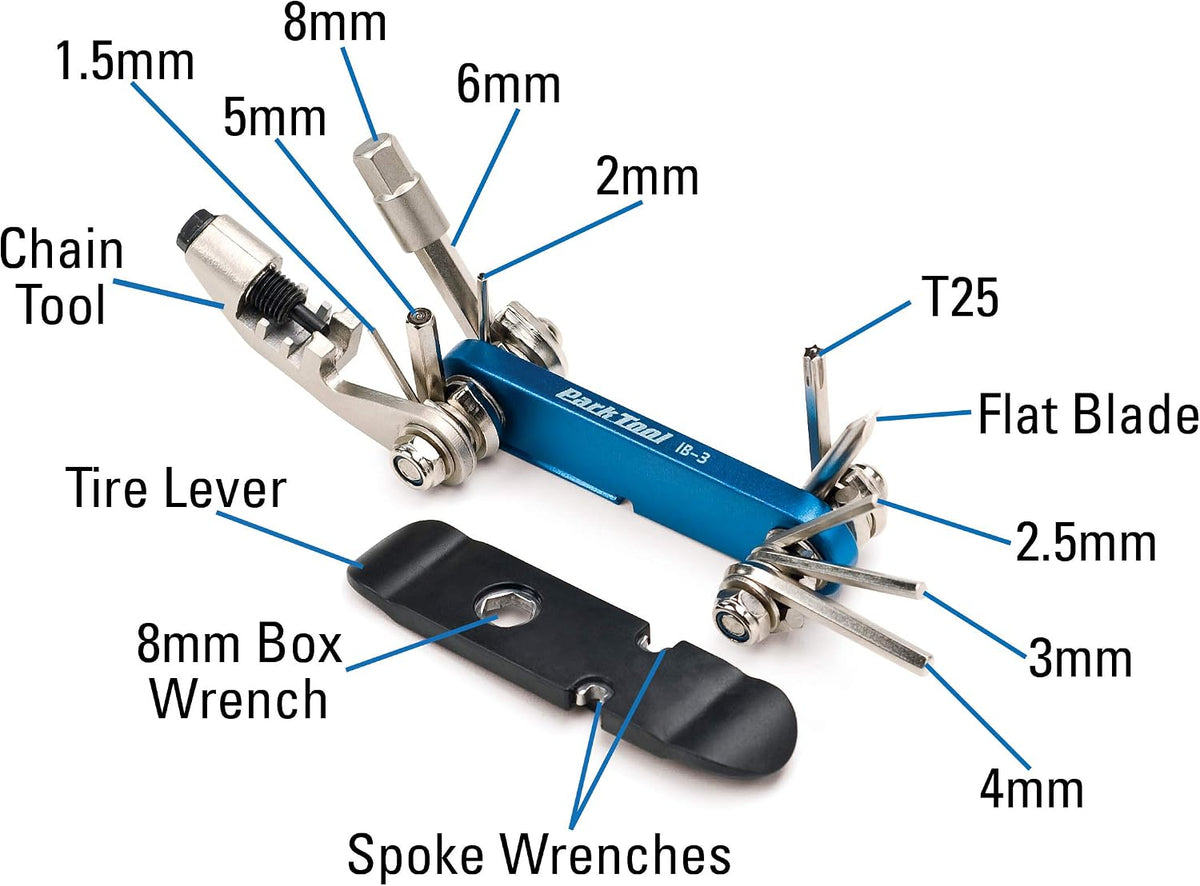 Park Tool IB-3 I-Beam 15-Function Folding Bicycle Cycling Multi Tool - Multi