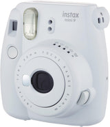 Fujifilm Instax Mini 9 Instant Film Camera with Selfie Mirror & Hi-Key White