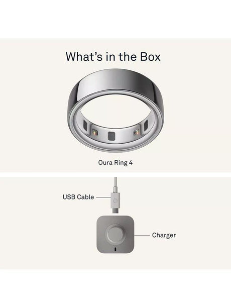 Oura Ring 4 Health & Fitness Tracker Android and IOS Smart Ring - Silver - 6