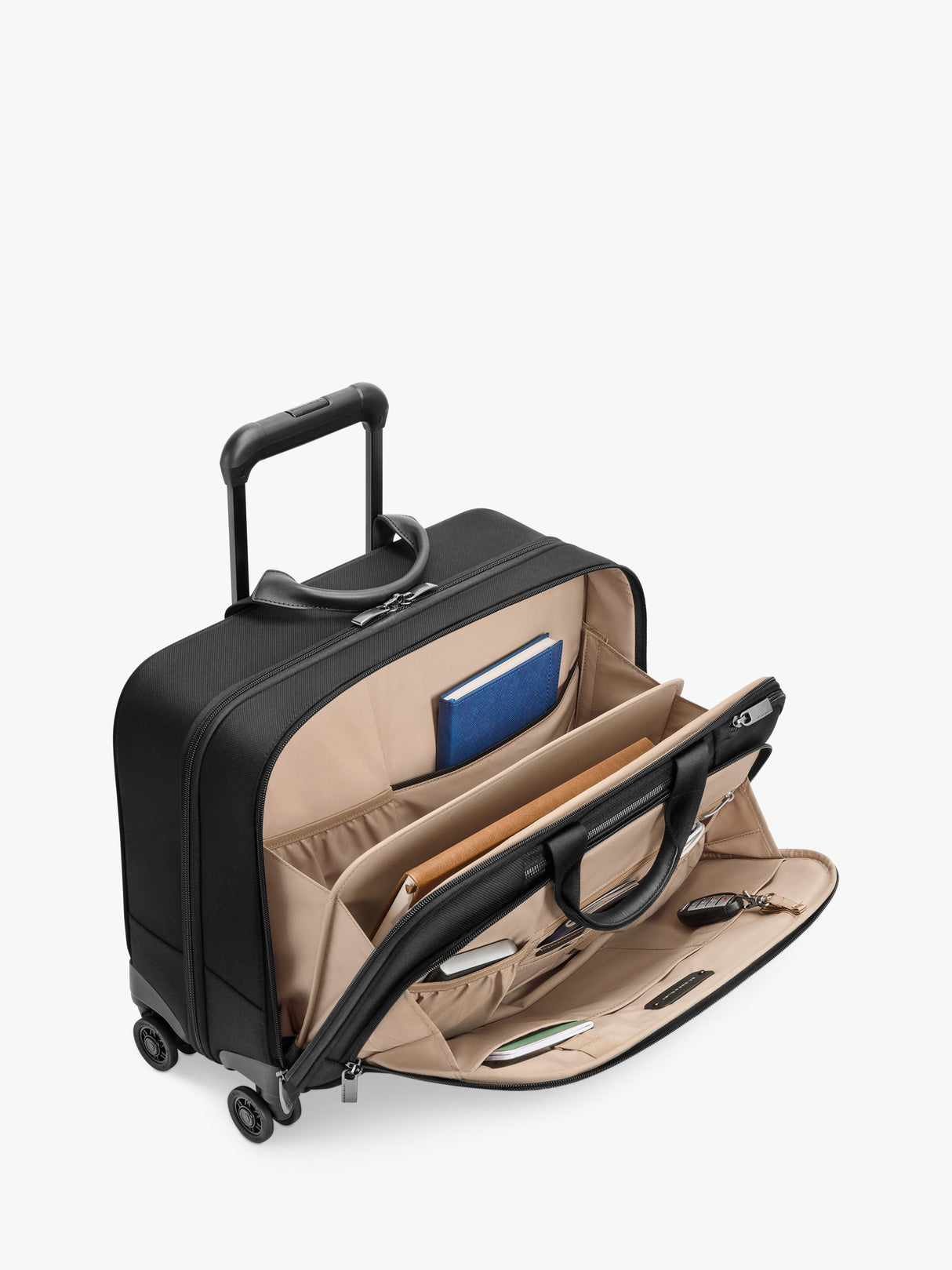 Briggs & Riley Large 4-Wheel Spinner Laptop Briefcase 28L Cabin Bag - Black