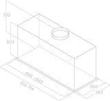Elica Lane 52cm Integrated Cooker Hood LANE-60-SS - Stainless Steel - Kazoop 