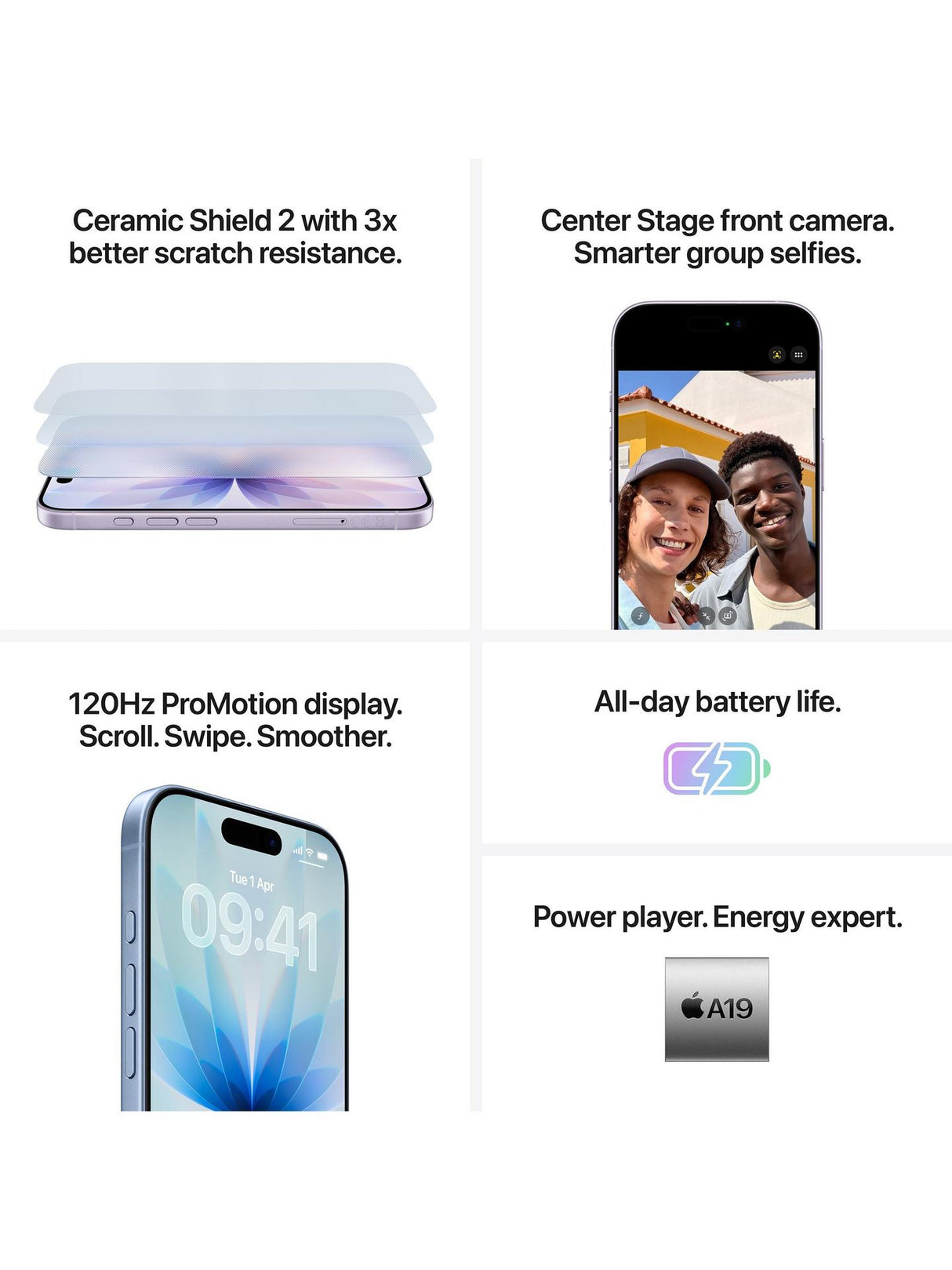 Apple iPhone 17 5G 6.3" SIM-Free Unlocked 8GB 512GB Smartphone - Lavender