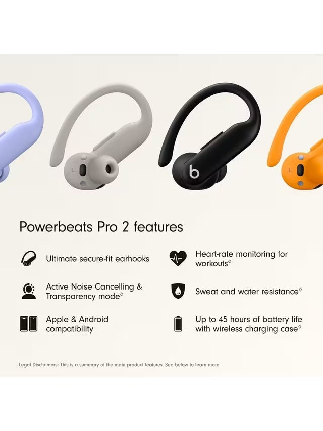 Beats Powerbeats Pro 2 NC Wireless Bluetooth In-Ear Sport Headphones - Black